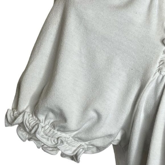 Cable & Gauge Top Peasant Style Smocking Short Sleeve White Size S - Picture 7 of 9